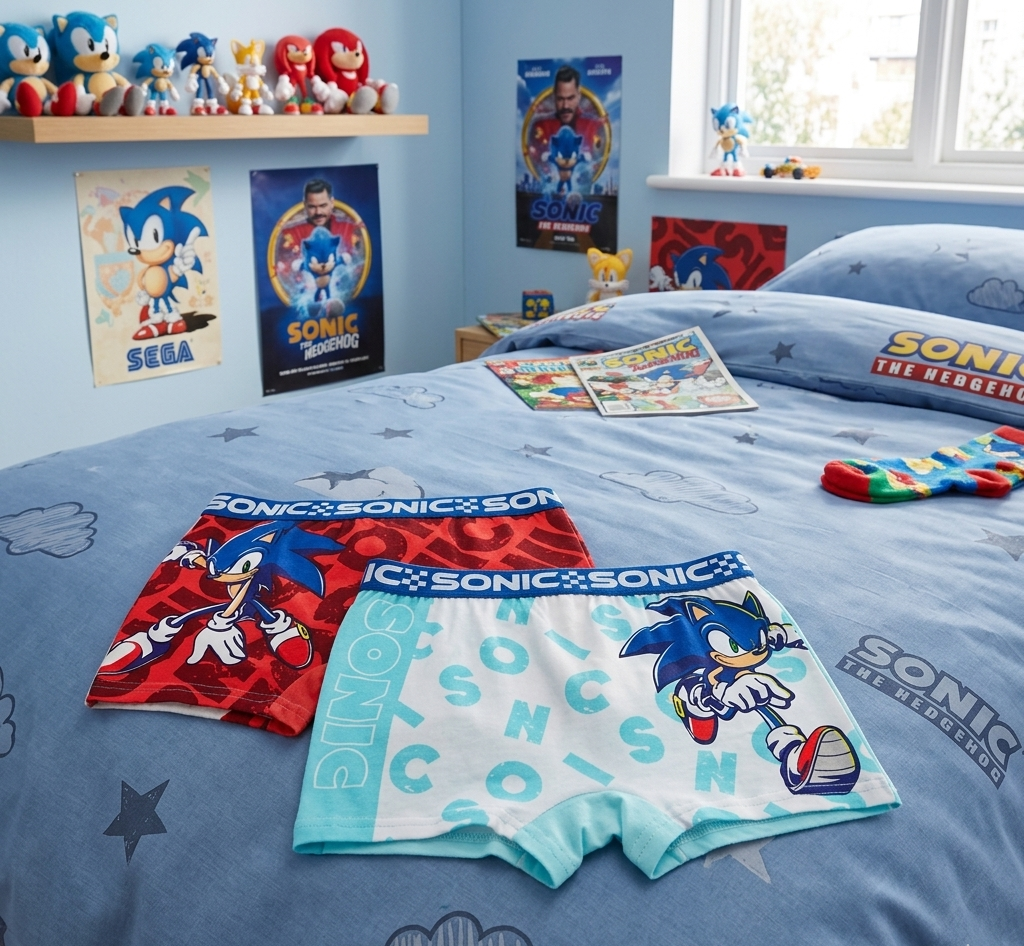 Boxer Set 2 Pezzi Sonic Mutande in Cotone 4/10 Anni - Ez30034/2