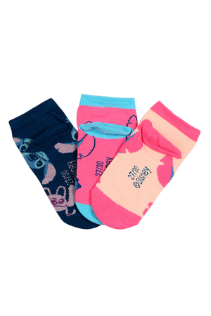 Calzini Stitch DISNEY in Misto Cotone 3 Paia Assortiti 23/34 - Ez06019/2