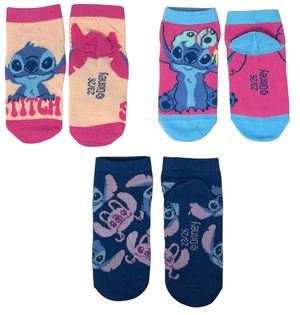 Calzini Stitch DISNEY in Misto Cotone 3 Paia Assortiti 23/34 - Ez06019/2