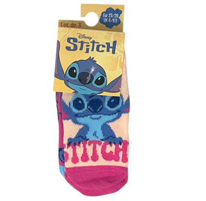 Calzini Stitch DISNEY in Misto Cotone 3 Paia Assortiti 23/34 - Ez06019/2