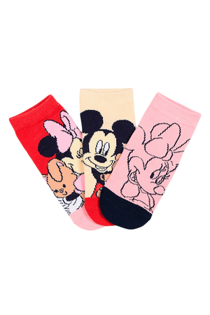Calzini Minnie DISNEY in Misto Cotone 3 Paia Assortiti 23/34 - Ez06023/2