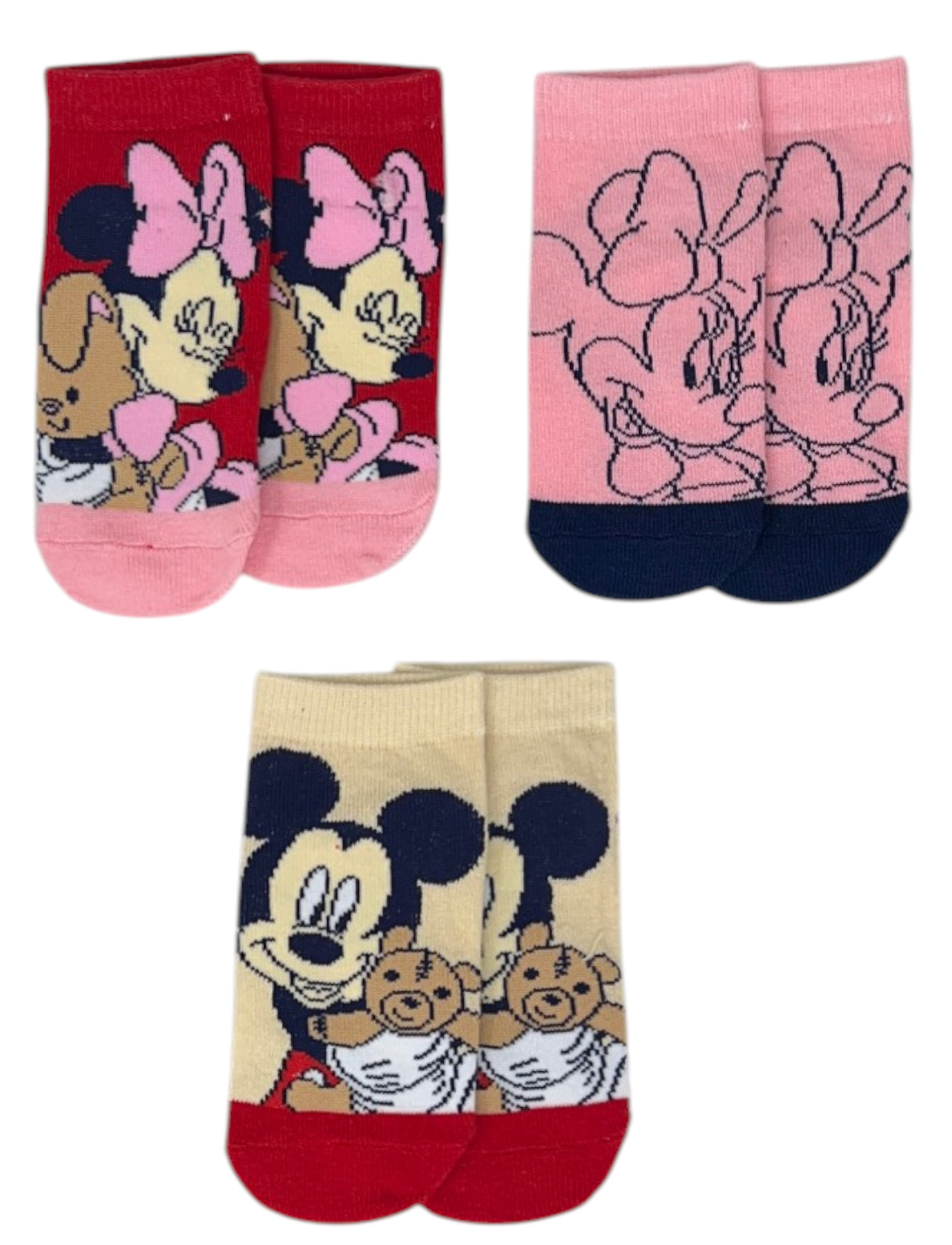 Calzini Minnie DISNEY in Misto Cotone 3 Paia Assortiti 23/34 - Ez06023/2
