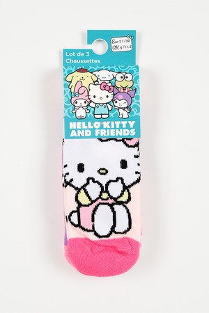 Calzini Hello Kitty Sanrio in Misto Cotone 3 Paia Assortiti 23/34 - Ez06011/1