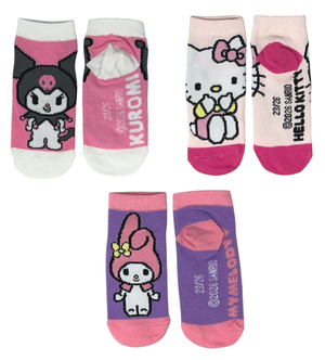 Calzini Hello Kitty Sanrio in Misto Cotone 3 Paia Assortiti 23/34 - Ez06011/1