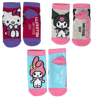 Calzini Hello Kitty Sanrio in Misto Cotone 3 Paia Assortiti 23/34 - Ez06011/2