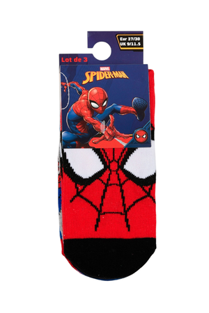 Calzini Spiderman MARVEL in Misto Cotone 3 Paia Assortiti 23/34 - Ez06042/1