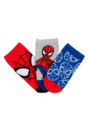 Calzini Spiderman MARVEL in Misto Cotone 3 Paia Assortiti 23/34 - Ez06042/1