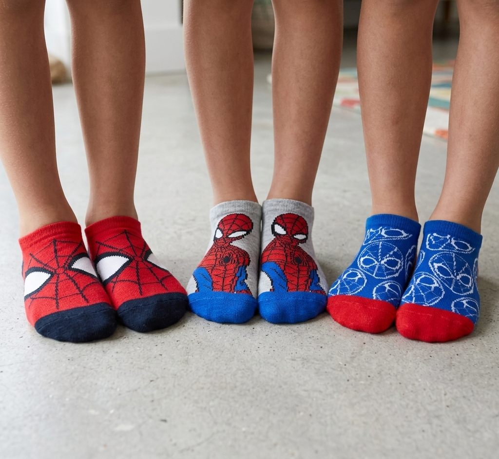 Calzini Spiderman MARVEL in Misto Cotone 3 Paia Assortiti 23/34 - Ez06042/1