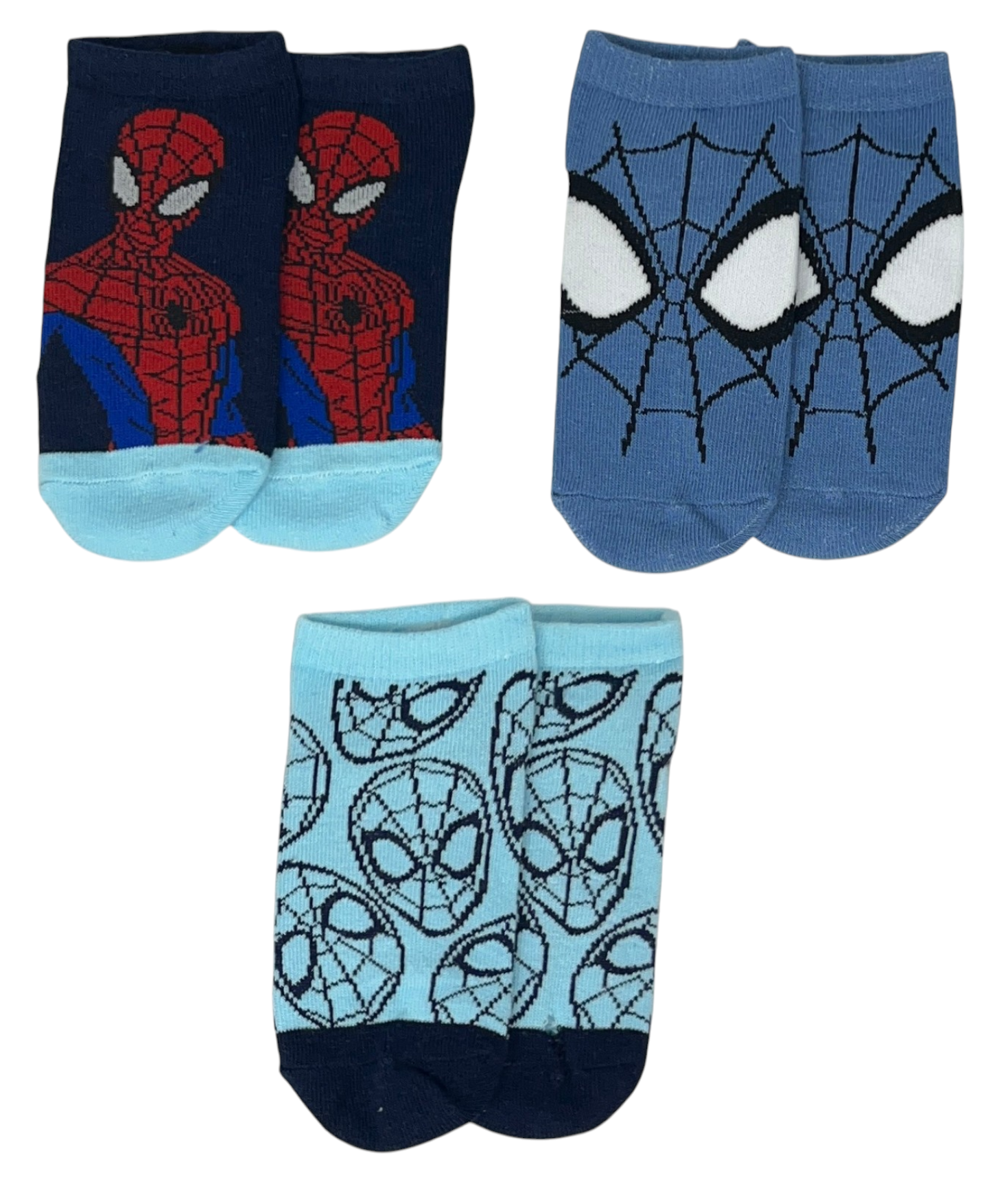 Calzini Spiderman MARVEL in Misto Cotone 3 Paia Assortiti 23/34 - Ez06042/2