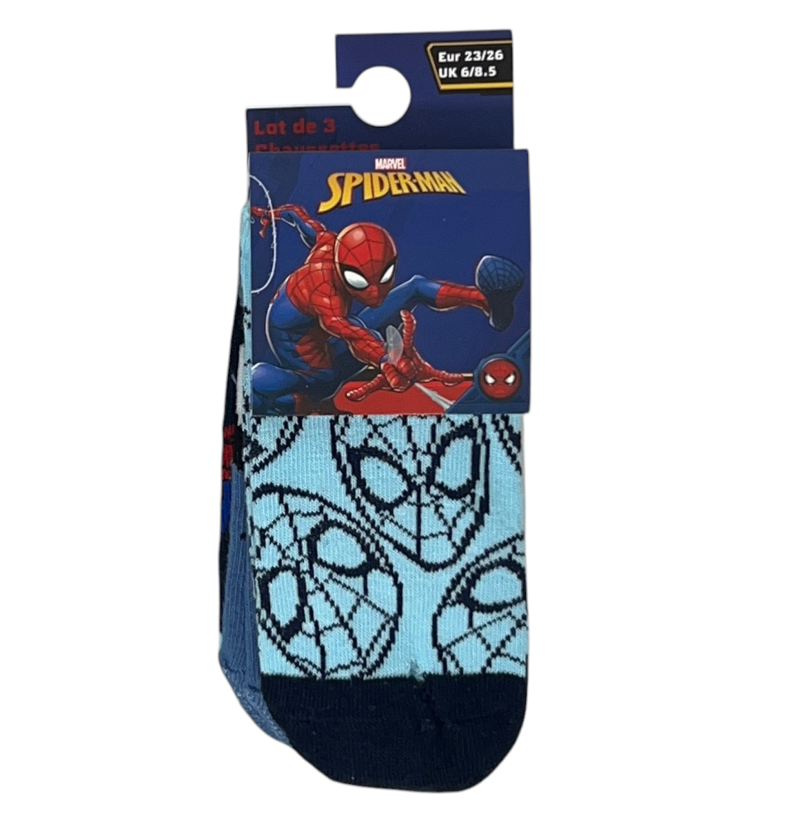 Calzini Spiderman MARVEL in Misto Cotone 3 Paia Assortiti 23/34 - Ez06042/2