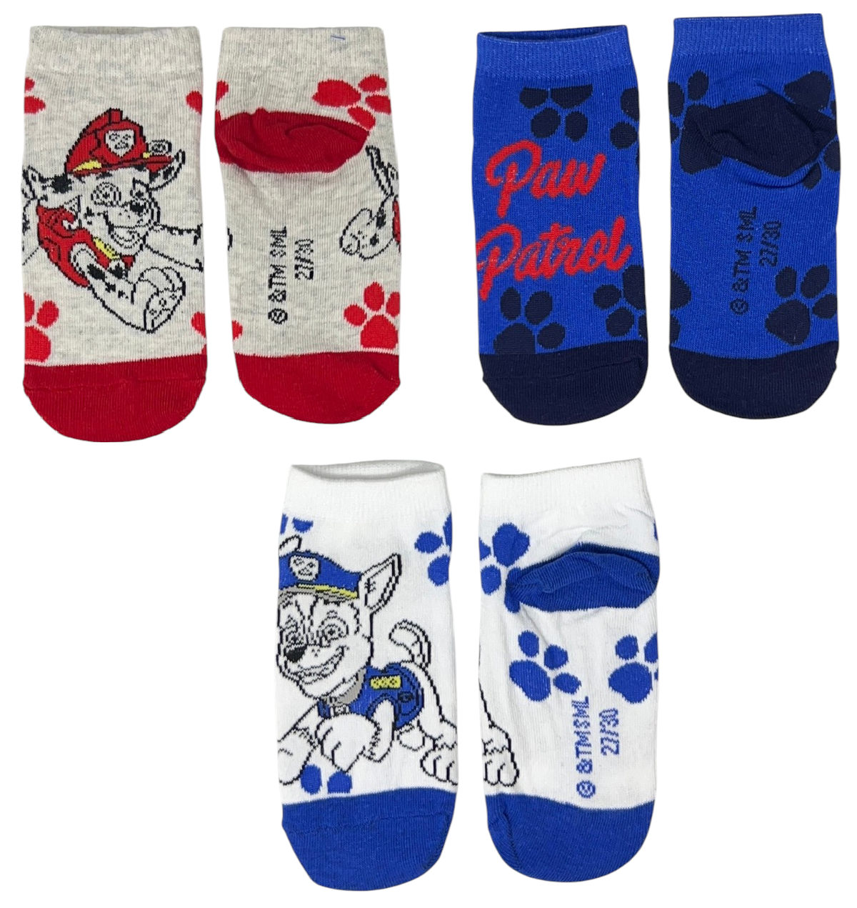 Calzini Paw Patrol in Misto Cotone 3 Paia Assortiti 23/34- Ez06032/2