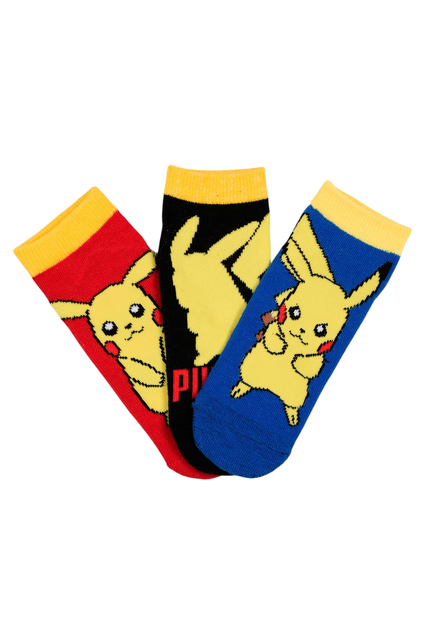 Calzini Pikachu Pokemonl in Misto Cotone 3 Paia Assortiti 27/37 - Ez06034/1