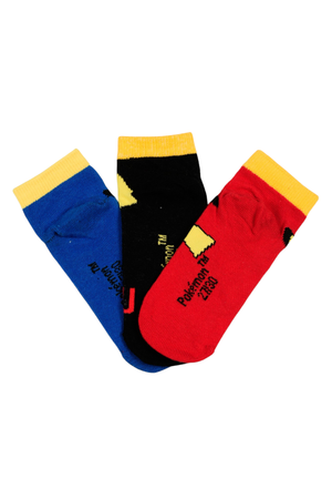 Calzini Pikachu Pokemonl in Misto Cotone 3 Paia Assortiti 27/37 - Ez06034/1