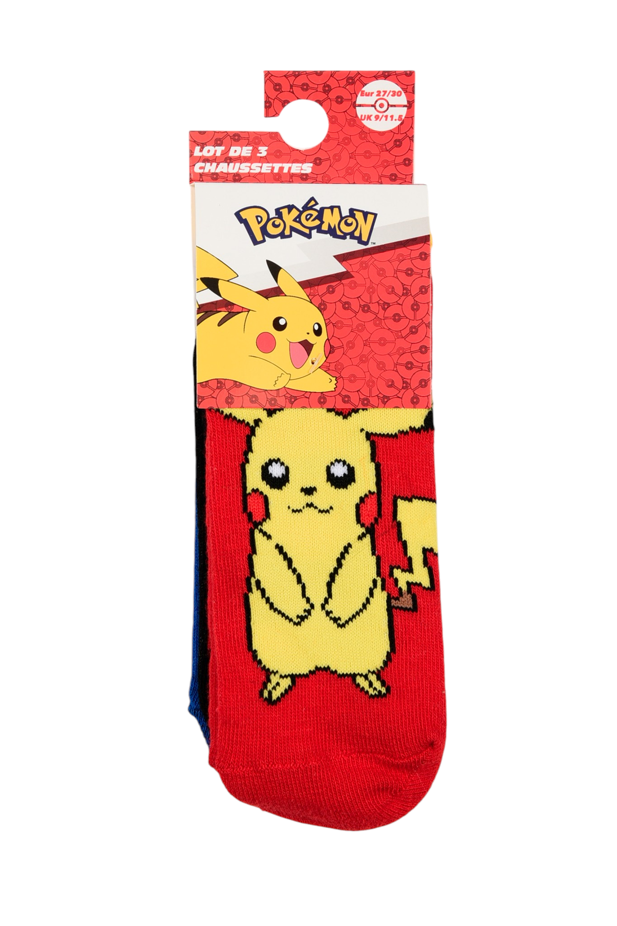 Calzini Pikachu Pokemonl in Misto Cotone 3 Paia Assortiti 27/37 - Ez06034/1