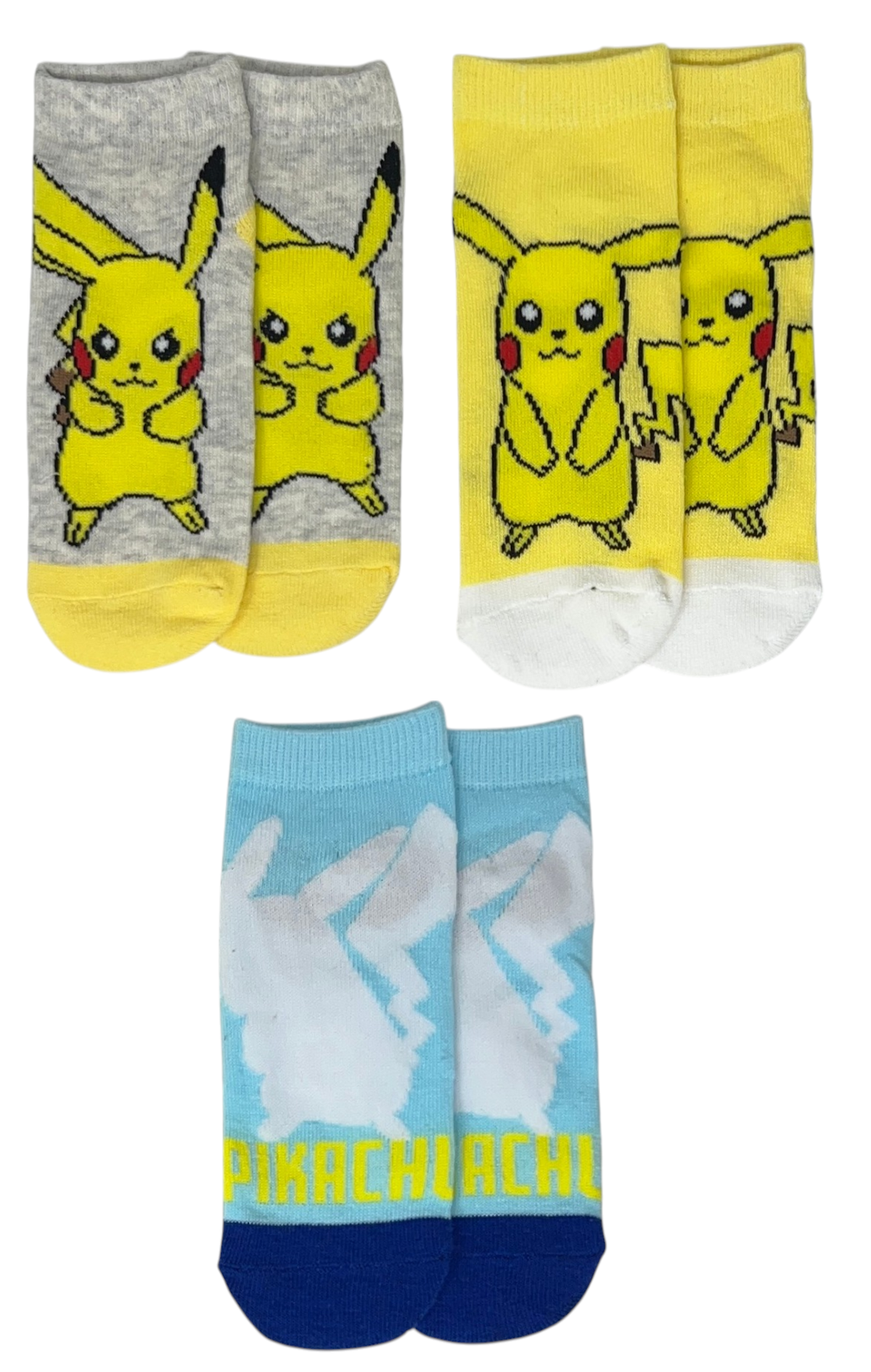 Calzini Pikachu Pokemonl in Misto Cotone 3 Paia Assortiti 27/37 - Ez06034/2