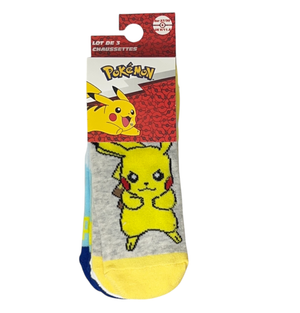 Calzini Pikachu Pokemonl in Misto Cotone 3 Paia Assortiti 27/37 - Ez06034/2