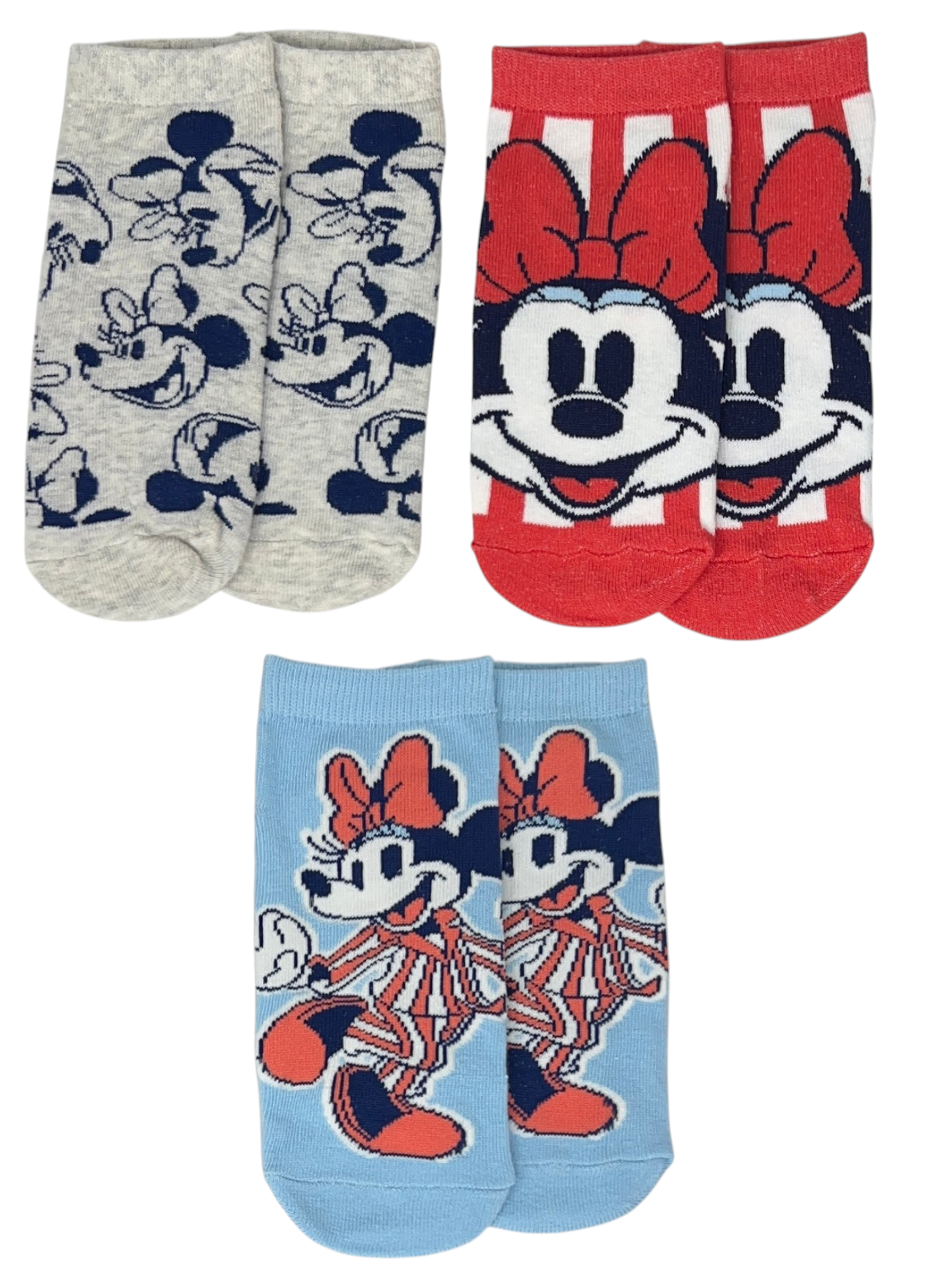 Calzini Minnie DISNEY in Misto Cotone 3 Paia Assortiti Adulto 36/41 - Ez39001/2