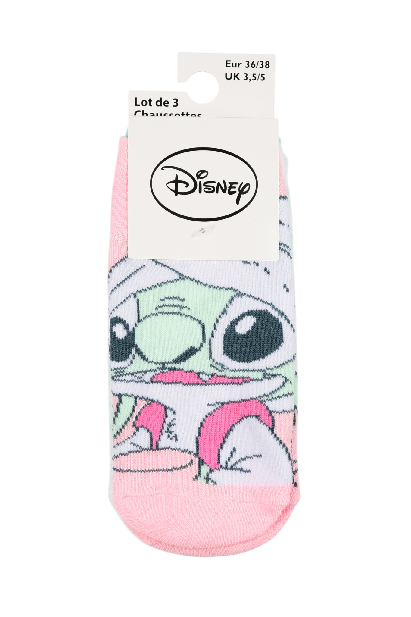 Calzini Stitch DISNEY in Misto Cotone 3 Paia Assortiti Adulto 36/41 - Ez39000/1