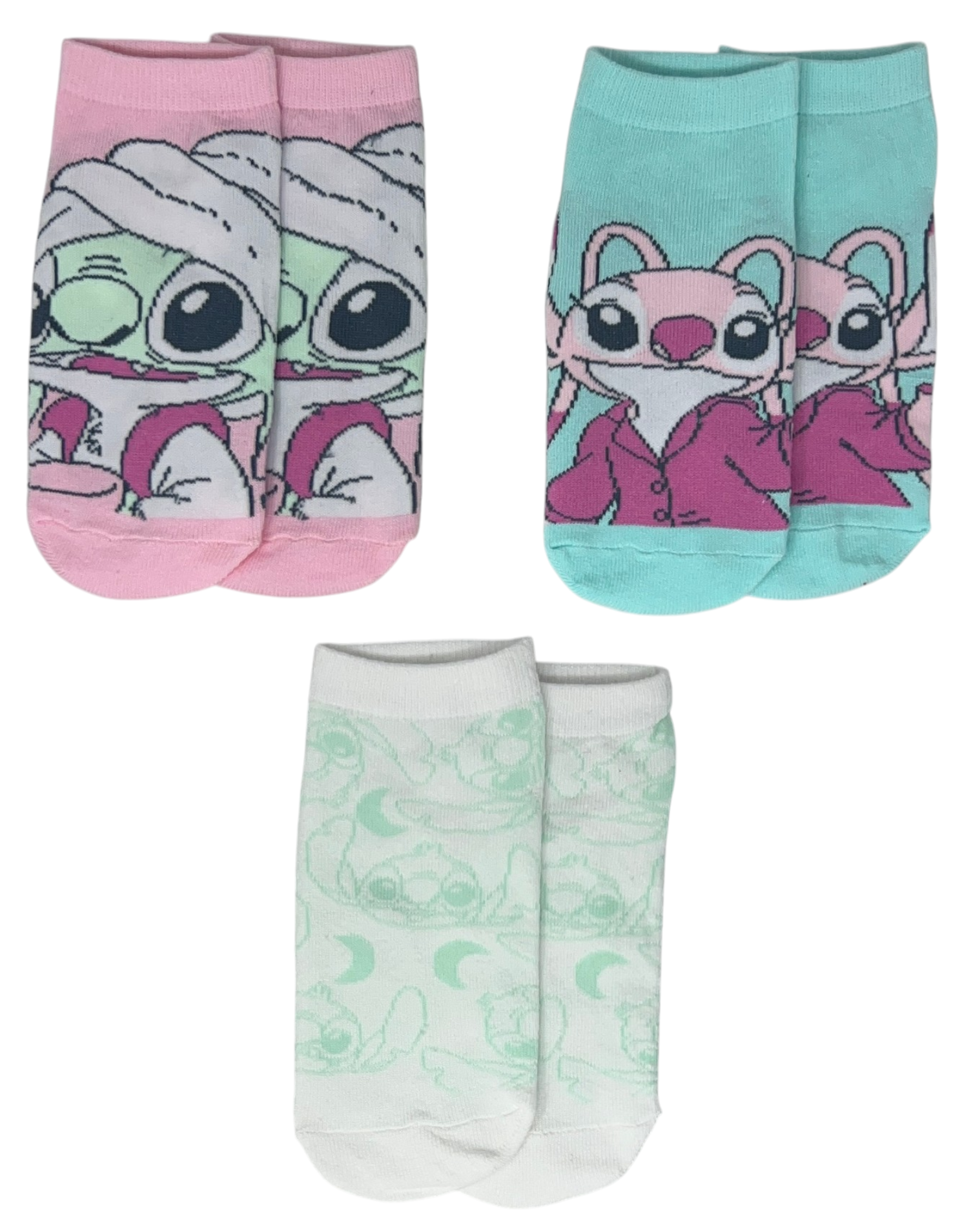 Calzini Stitch DISNEY in Misto Cotone 3 Paia Assortiti Adulto 36/41 - Ez39000/1
