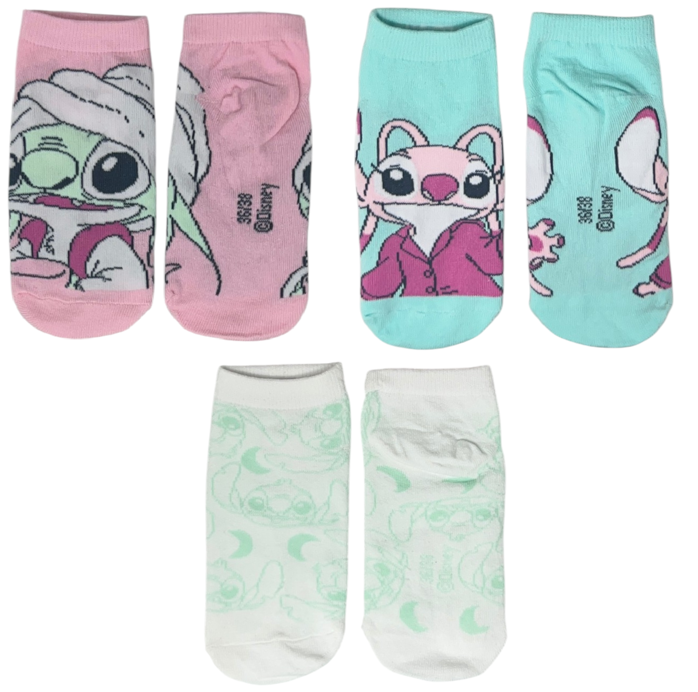 Calzini Stitch DISNEY in Misto Cotone 3 Paia Assortiti Adulto 36/41 - Ez39000/1