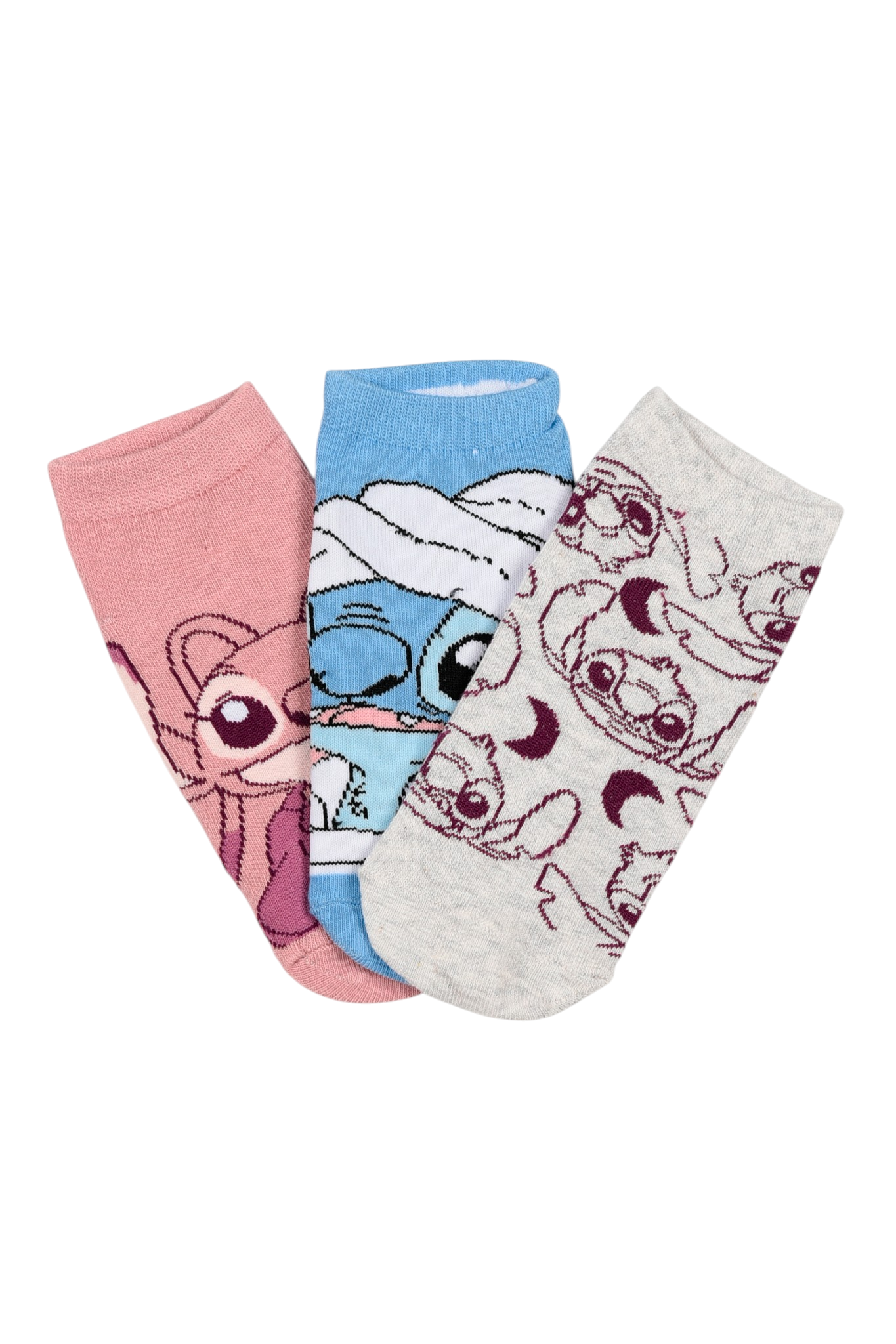Calzini Stitch DISNEY in Misto Cotone 3 Paia Assortiti Adulto 36/41 - Ez39000/2