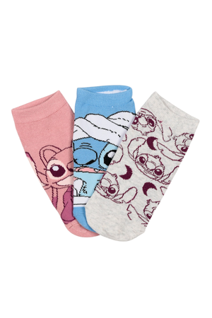 Calzini Stitch DISNEY in Misto Cotone 3 Paia Assortiti Adulto 36/41 - Ez39000/2
