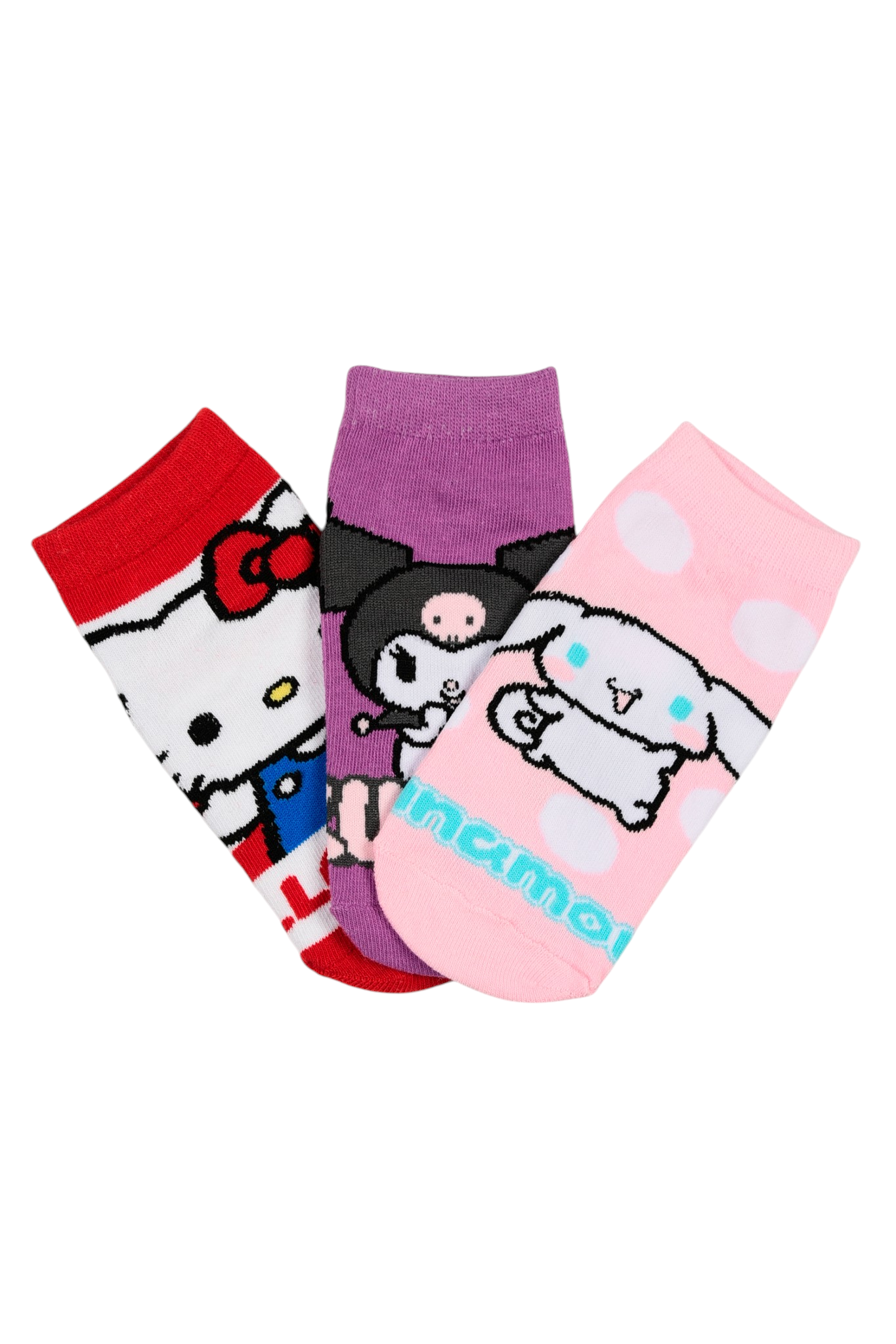 Calzini Hello Kitty Sanrio in Misto Cotone 3 Paia Assortiti Adulto 36/41 - Ez39005/1