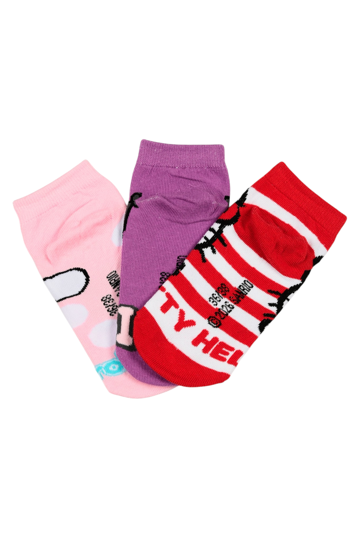 Calzini Hello Kitty Sanrio in Misto Cotone 3 Paia Assortiti Adulto 36/41 - Ez39005/1