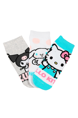 Calzini Hello Kitty Sanrio in Misto Cotone 3 Paia Assortiti Adulto 36/41 - Ez39005/2