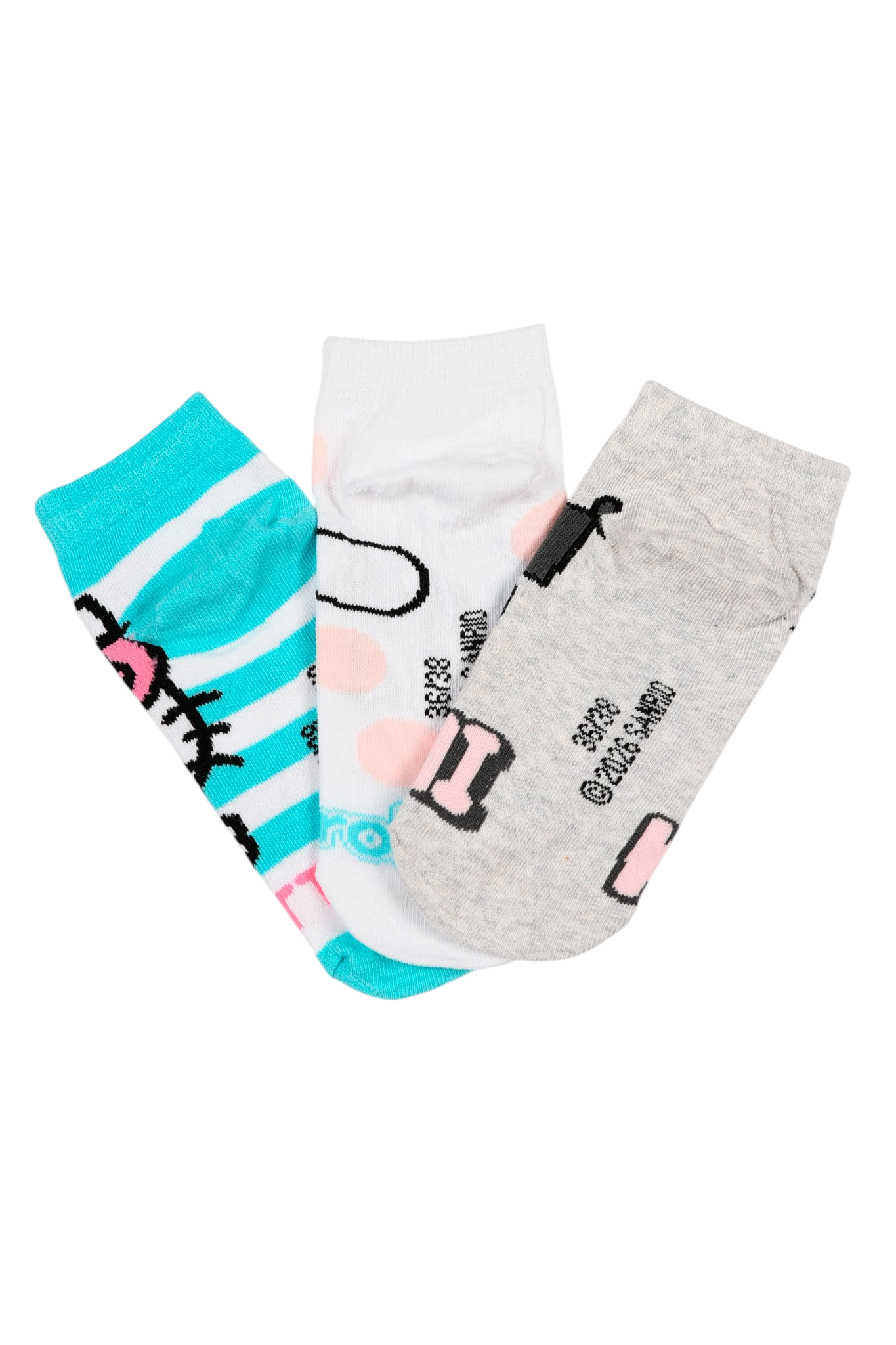 Calzini Hello Kitty Sanrio in Misto Cotone 3 Paia Assortiti Adulto 36/41 - Ez39005/2
