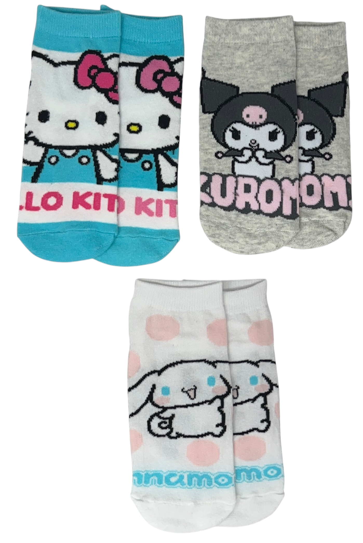 Calzini Hello Kitty Sanrio in Misto Cotone 3 Paia Assortiti Adulto 36/41 - Ez39005/2