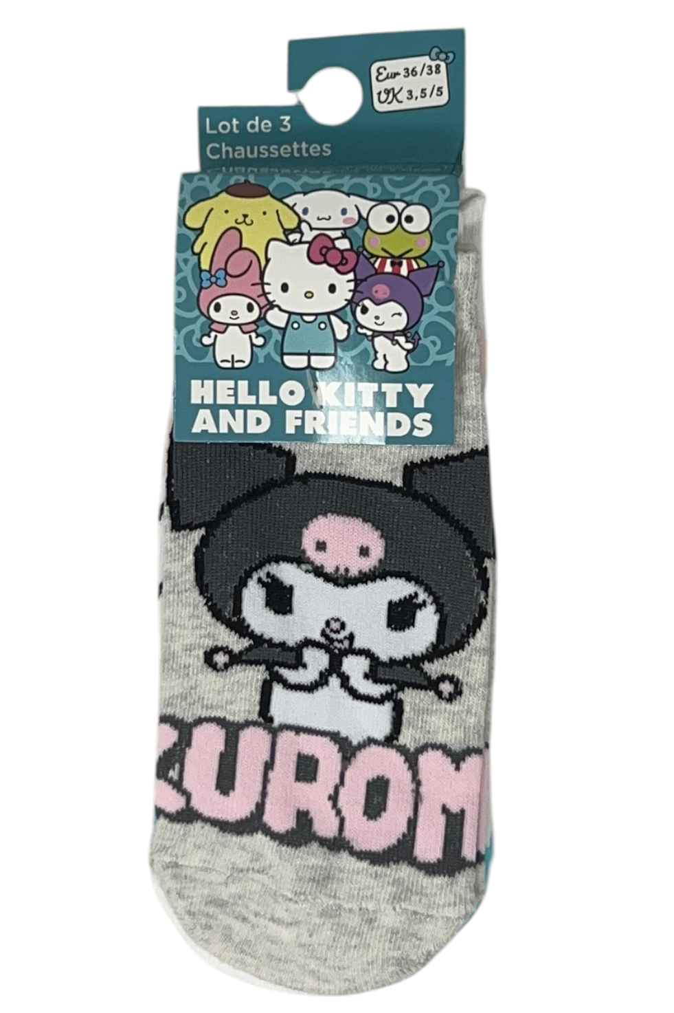 Calzini Hello Kitty Sanrio in Misto Cotone 3 Paia Assortiti Adulto 36/41 - Ez39005/2