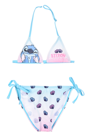 Costume da Bagno DISNEY Stitch 2 Pezzi Bikini Mare Top e Slip Bambina - Ez18232azzurro