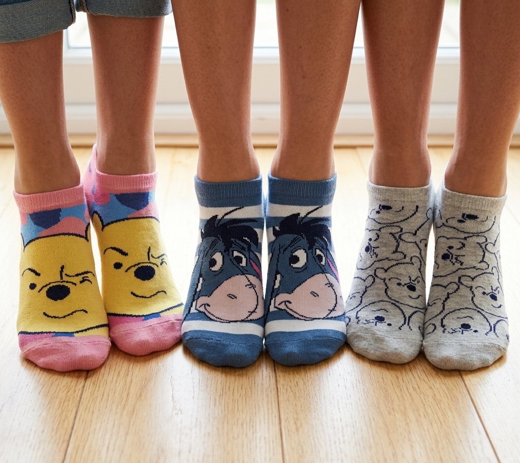 Calzini Winnie the Pooh DISNEY in Misto Cotone 3 Paia Assortiti Adulto 36/41 - Ez39002/2