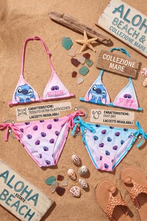 Costume da Bagno DISNEY Stitch 2 Pezzi Bikini Mare Top e Slip Bambina - Ez18232rosa