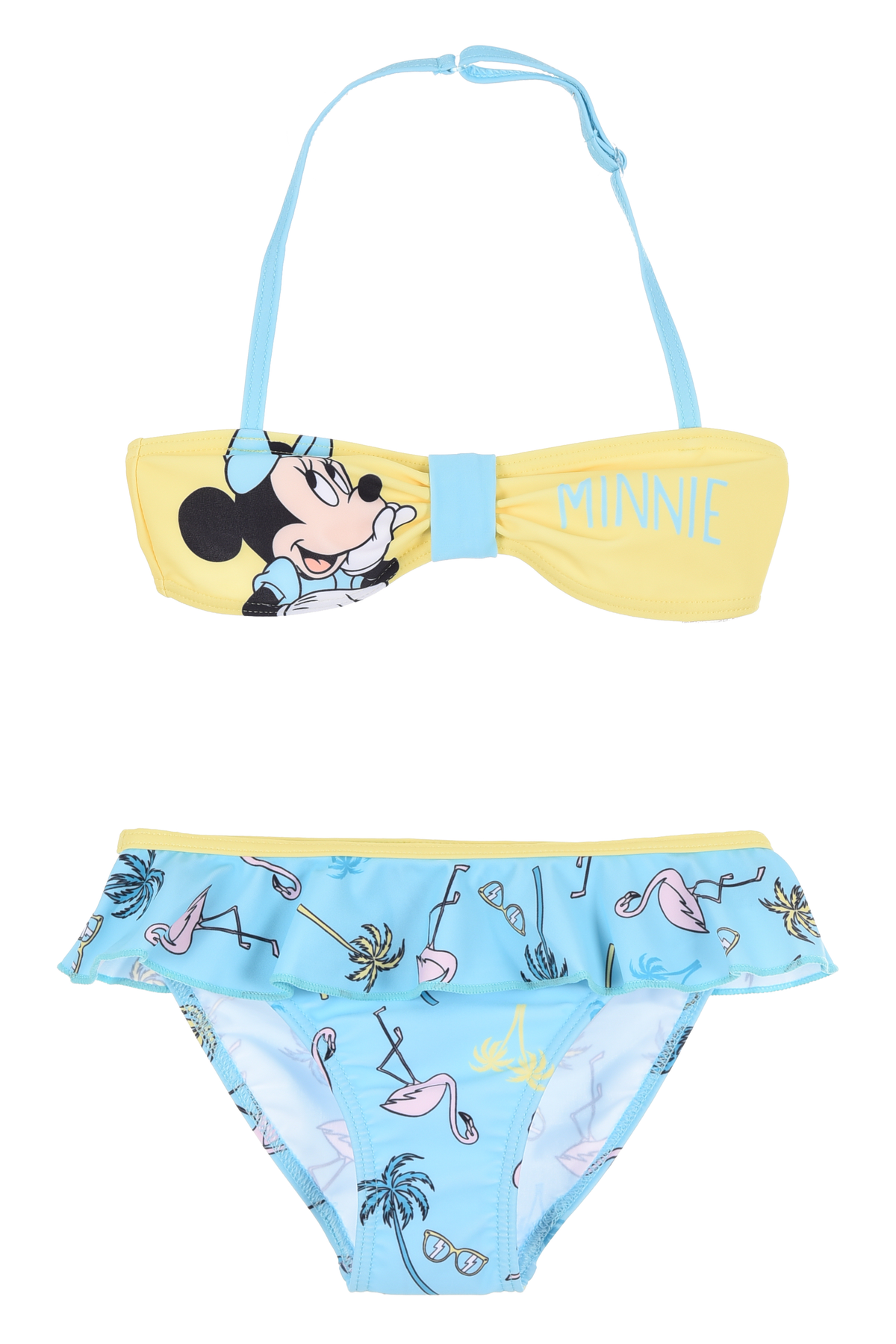 Costume da Bagno Minnie DISNEY 2 Pezzi Bikini Mare Top e Slip Bambina - Ez18102celeste