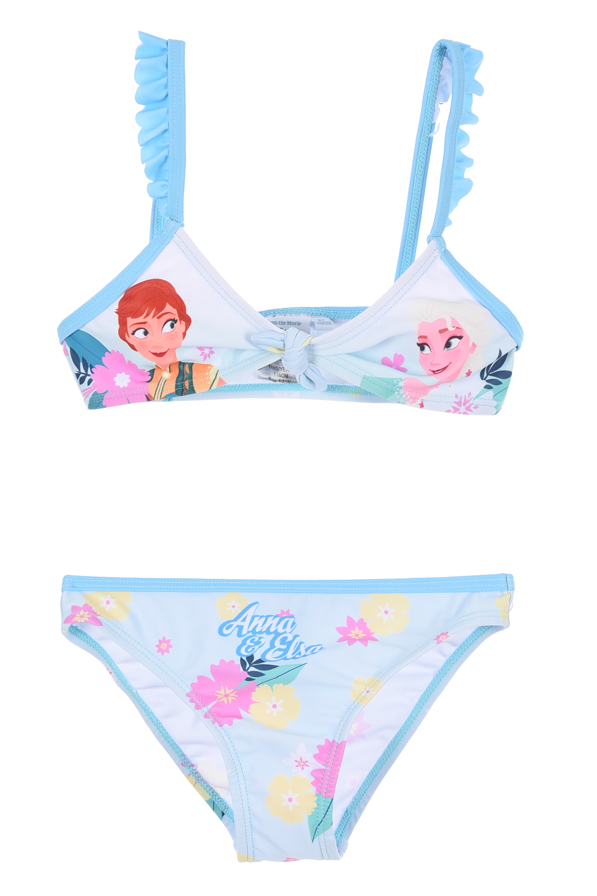 Costume da Bagno Frozen DISNEY 2 Pezzi Bikini Mare Top e Slip Bambina - Ez18055celeste