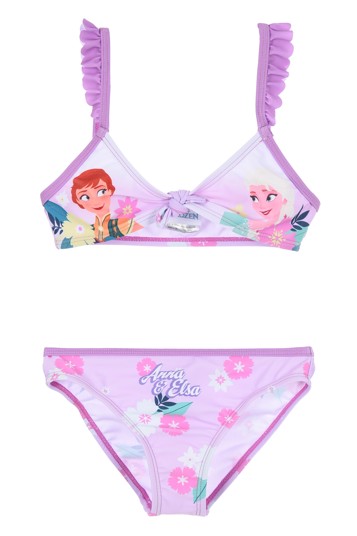Costume da Bagno Frozen DISNEY 2 Pezzi Bikini Mare Top e Slip Bambina -Ez18055viola