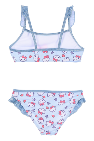 Costume da Bagno Hello Kitty Sanrio 2 Pezzi Bikini Mare Top e Slip Bambina - Ez18210celeste