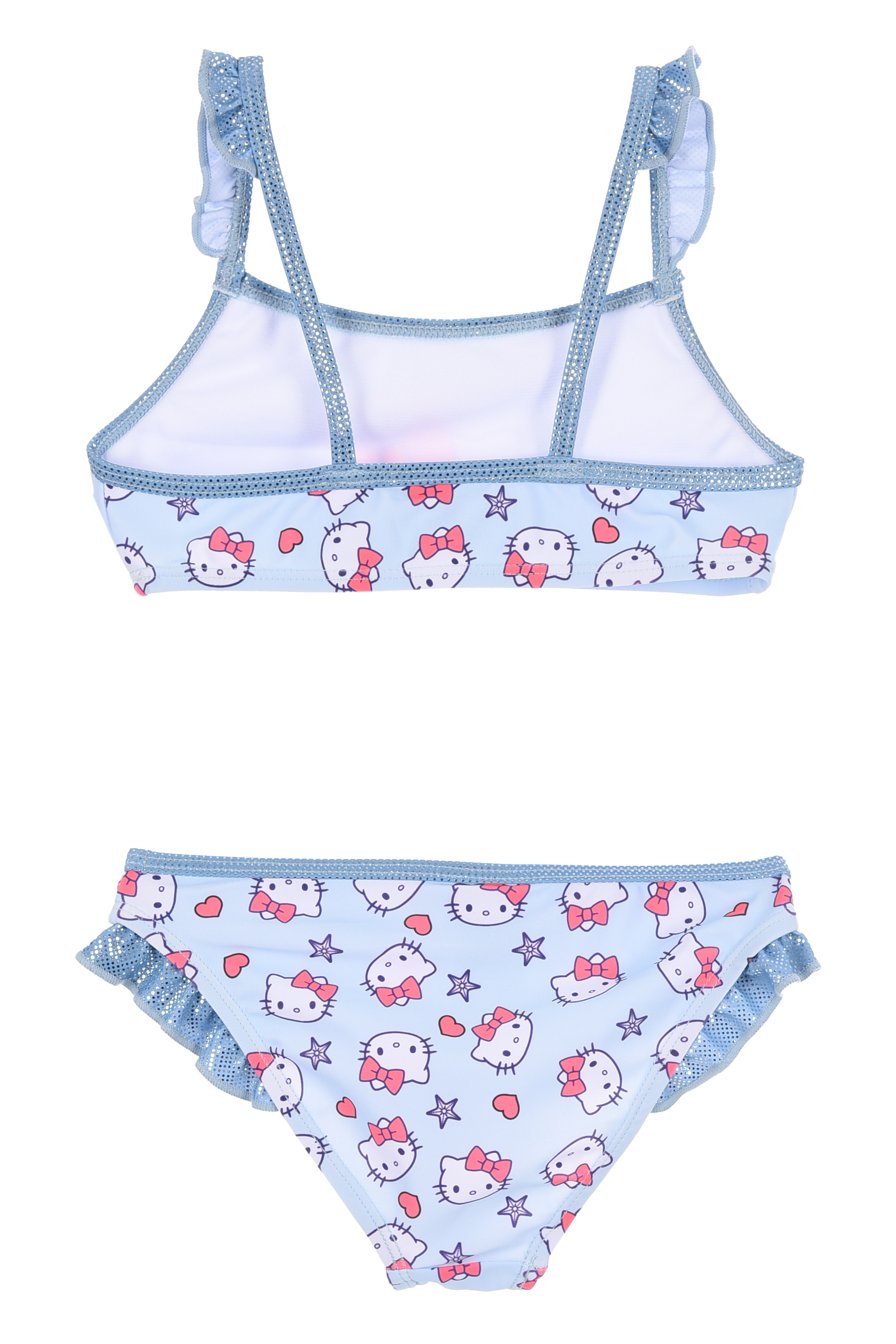 Costume da Bagno Hello Kitty Sanrio 2 Pezzi Bikini Mare Top e Slip Bambina - Ez18210celeste