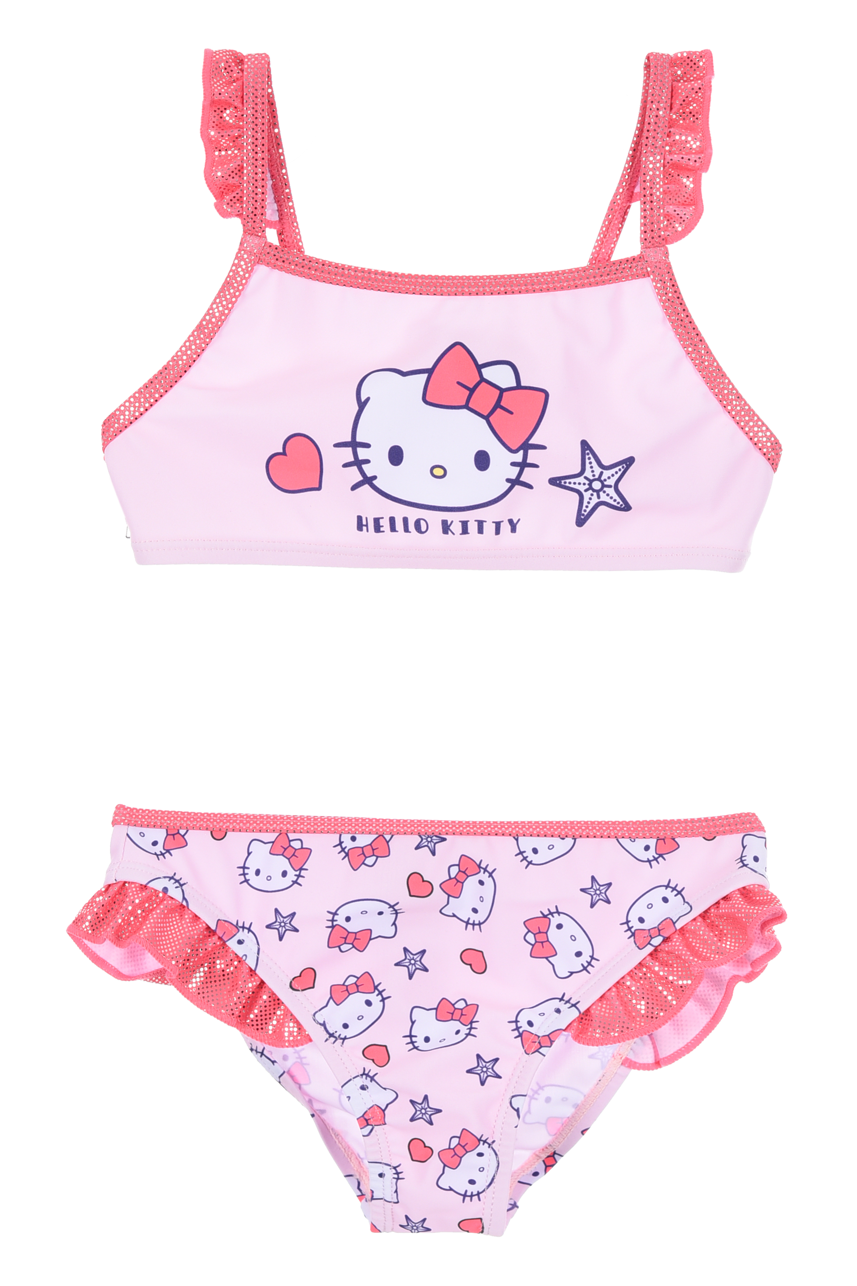 Costume da Bagno Hello Kitty Sanrio 2 Pezzi Bikini Mare Top e Slip Bambina - Ez18210rosa
