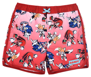 Costume da Bagno Sonic Knuckles Tails Modello Pantaloncini Mare Bermuda Bambini - Ez18148rosso