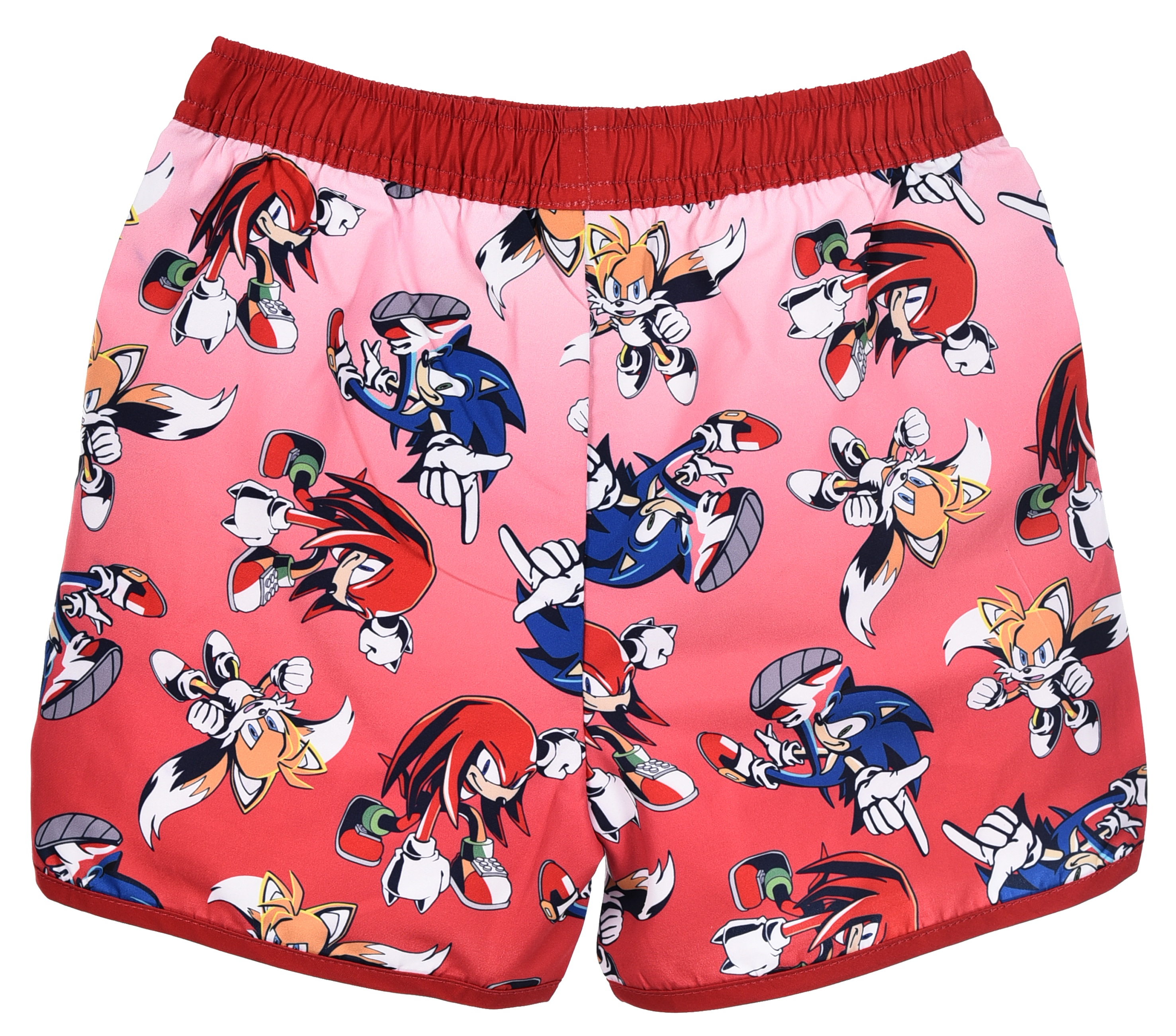 Costume da Bagno Sonic Knuckles Tails Modello Pantaloncini Mare Bermuda Bambini - Ez18148rosso
