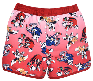 Costume da Bagno Sonic Knuckles Tails Modello Pantaloncini Mare Bermuda Bambini - Ez18148rosso