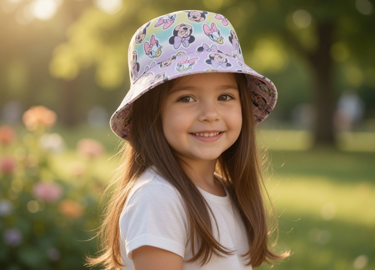 Cappello Minnie Paperina DISNEY Berretto Modello Alla Pescatora Bambina - Ez45002lilla