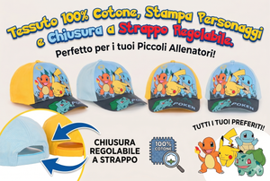 Cappello Pikachu Pokémon con Visiera Berretto Estivo Regolabile Bambino - Ez40006celeste