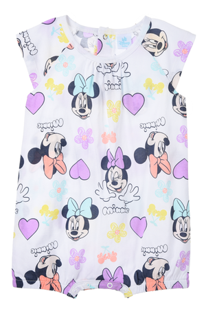 Pagliaccetto Minnie DISNEY Body Smanicato 100% Cotone Neonata - Ez00005bianco