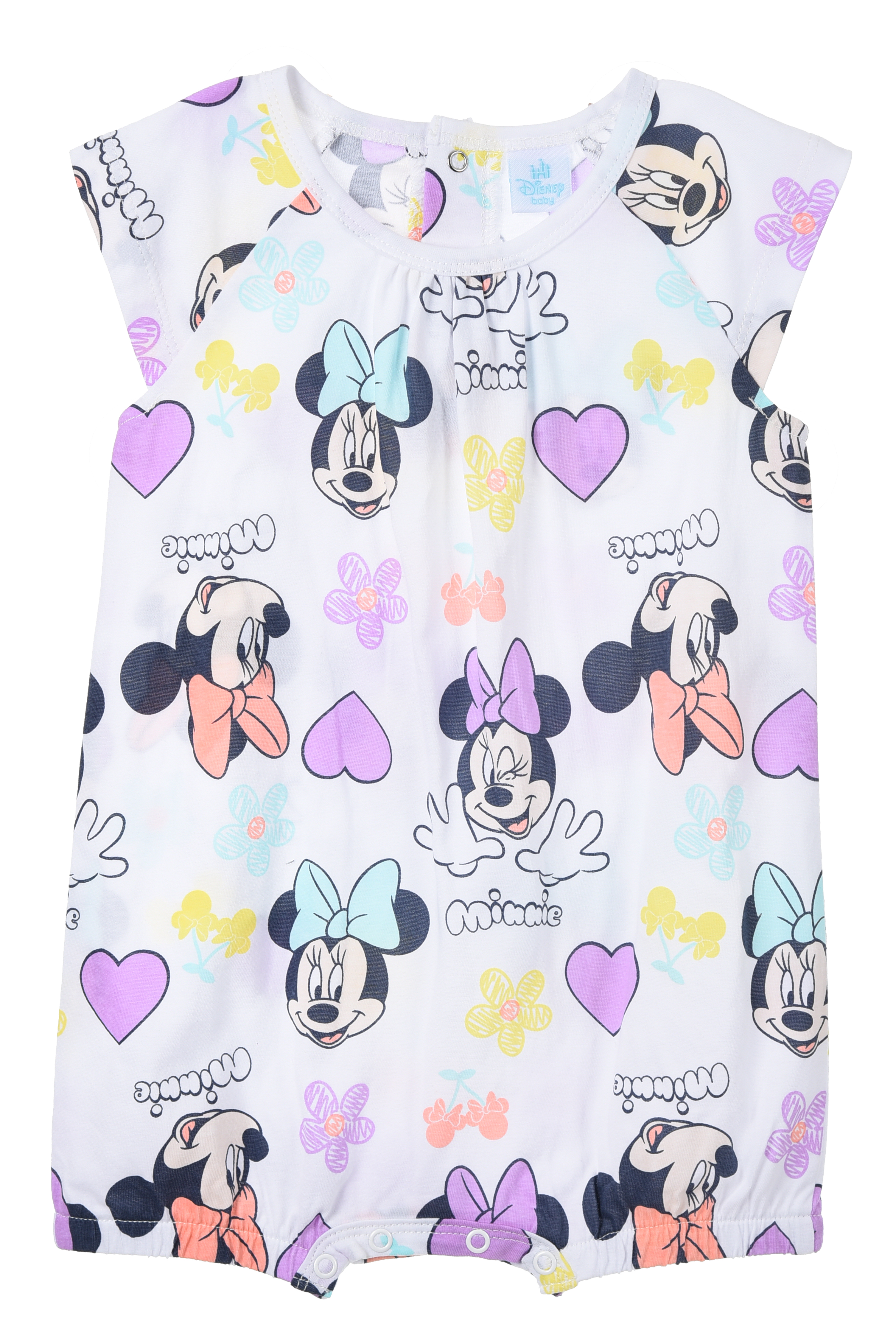 Pagliaccetto Minnie DISNEY Body Smanicato 100% Cotone Neonata - Ez00005bianco