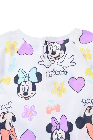 Pagliaccetto Minnie DISNEY Body Smanicato 100% Cotone Neonata - Ez00005bianco