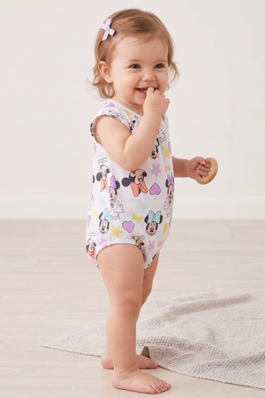 Pagliaccetto Minnie DISNEY Body Smanicato 100% Cotone Neonata - Ez00005bianco
